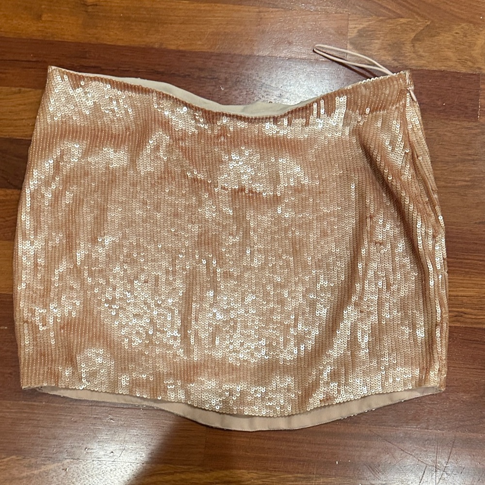 NEW with tags Haute Hippie Sequin Sandy Gold Mini Skirt